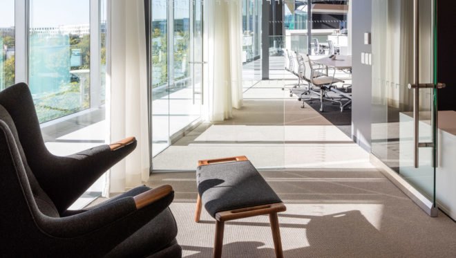 Canvas Worldwide headquarters, Silicon Beach, green headquarters, dichroic glass, Canvas Worldwide, Architecture Plus Information, natural light, flexible spaces, meeting spaces, green architecture, green interior