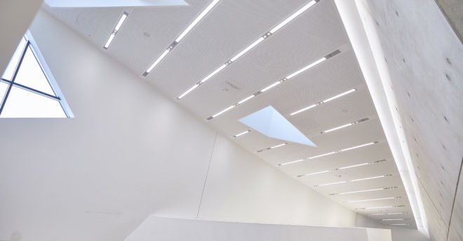 Leuphana Central Building, Studio Libeskind, green roof, Germany, zinc cladding, zero-emission, atrium, skylights, green architecture, exposed concrete, renewable energy sources