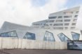 Leuphana Central Building, Studio Libeskind, green roof, Germany, zinc cladding, zero-emission, atrium, skylights, green architecture, exposed concrete, renewable energy sources
