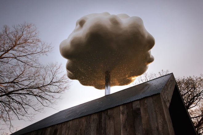 Cloud House by Matthew Mazzotta, Cloud House in Springfield, artful rainwater harvesting, rainwater art installation, environmental art in Springfield, Cloud House rainwater, Cloud House makes it rain,