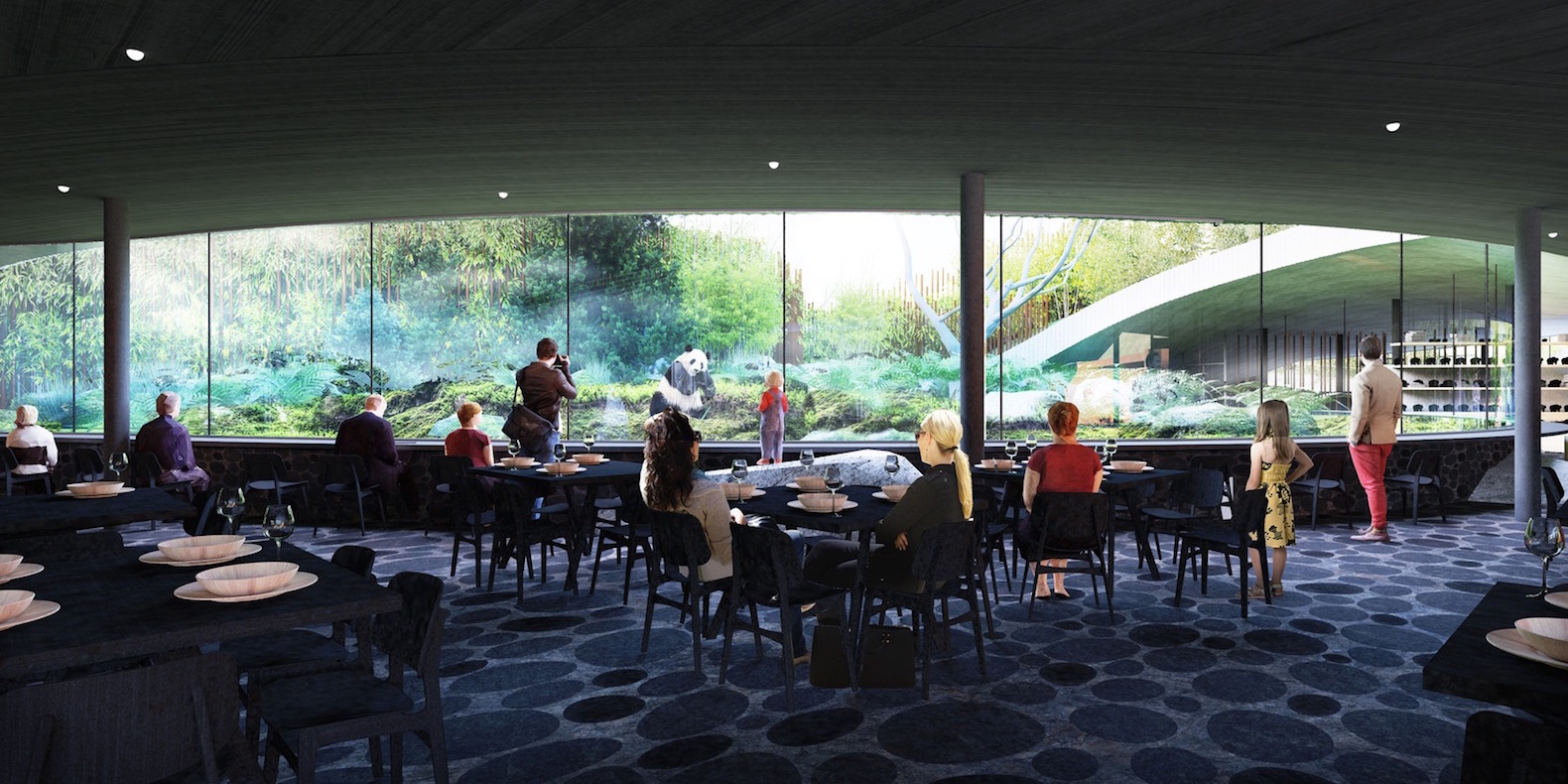 Copenhagen Zoo pandas, Panda House by BIG, Copenhagen Zoo Panda House by BIG, BIG-designed zoo architecture, panda habitat in zoos, circular panda house, yin yang inspired architecture, Copenhagen Zoo architecture