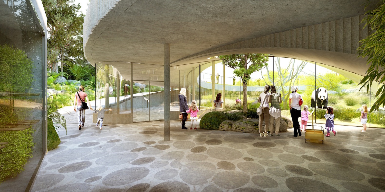 Copenhagen Zoo pandas, Panda House by BIG, Copenhagen Zoo Panda House by BIG, BIG-designed zoo architecture, panda habitat in zoos, circular panda house, yin yang inspired architecture, Copenhagen Zoo architecture