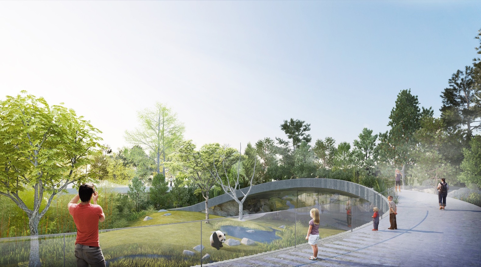 Copenhagen Zoo pandas, Panda House by BIG, Copenhagen Zoo Panda House by BIG, BIG-designed zoo architecture, panda habitat in zoos, circular panda house, yin yang inspired architecture, Copenhagen Zoo architecture