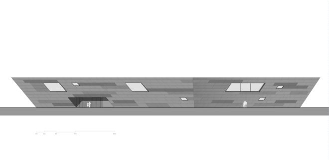 Feynoord Training Complex, Moederscheim Moonen Architects, football, sports architecture, masterplan, Rotterdam, perforated facade, green architecture, weathered steel, overhanging roof