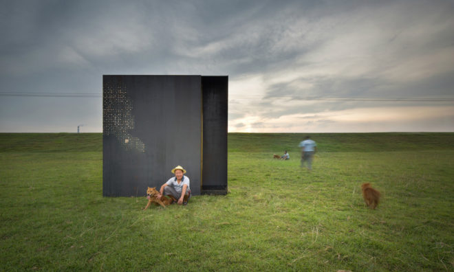 HE Xiao-Ping, LI Xing-Lin, Origin of Everything, Hui installation, art installations, bamboo art, bamboo art installation, bamboo structures, Guangzhou Design Week, LOW-E materials, art events china, bamboo designs, chinese architecture, chinese art, chinese designers, cubed architecture