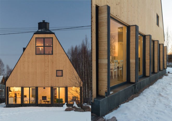 House in Pribylovo by Chvoya, pine contemporary home, modern home design in Russia, pine clad house, House in Pribylovo, Chvoya house architecture