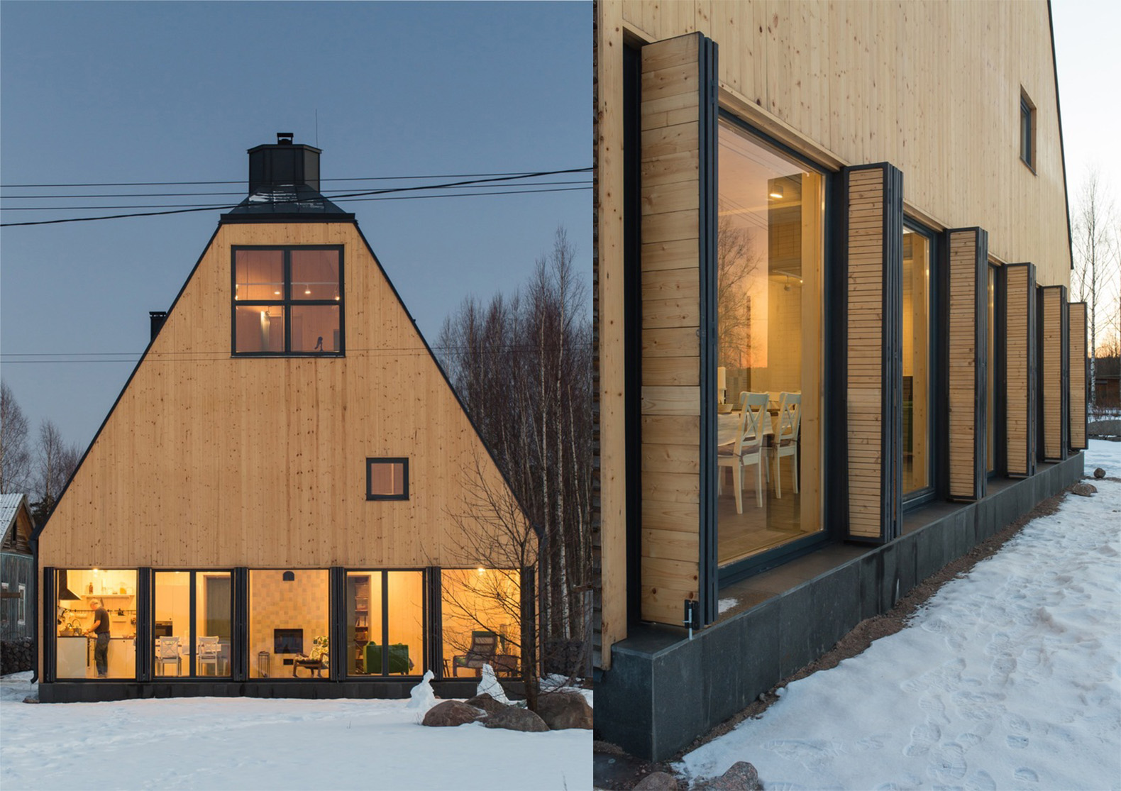 House in Pribylovo by Chvoya, pine contemporary home, modern home design in Russia, pine clad house, House in Pribylovo, Chvoya house architecture