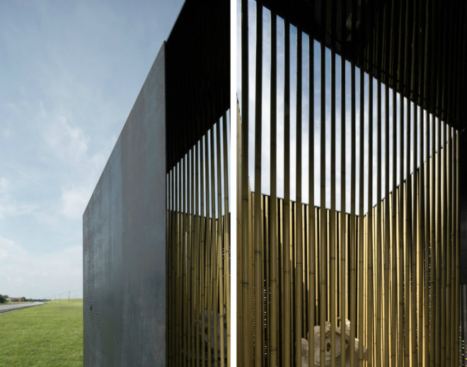 HE Xiao-Ping, LI Xing-Lin, Origin of Everything, Hui installation, art installations, bamboo art, bamboo art installation, bamboo structures, Guangzhou Design Week, LOW-E materials, art events china, bamboo designs, chinese architecture, chinese art, chinese designers, cubed architecture