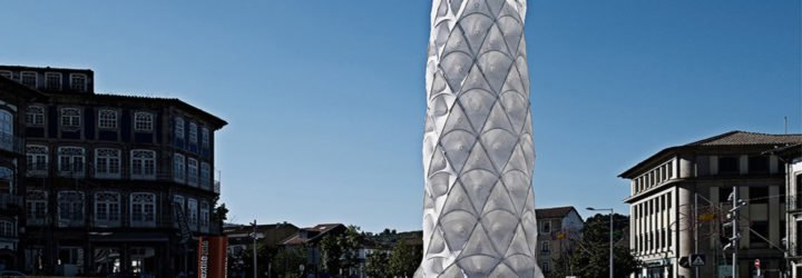 Hybrid Tower, CITA - Centre for Information Technology and Architecture, The Royal Danish Academy of Fine Arts, textile green tower, lightweight structure, Contextile, knitting, CNC machine, digital fabrication, green architecture