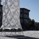 Hybrid Tower, CITA - Centre for Information Technology and Architecture, The Royal Danish Academy of Fine Arts, textile green tower, lightweight structure, Contextile, knitting, CNC machine, digital fabrication, green architecture