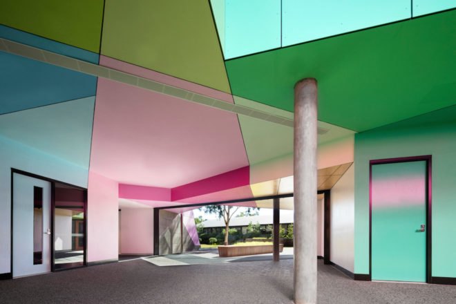 Ivanhoe Grammar Senior Years & Science Center by McBride Charles Ryan, school design by McBride Charles Ryan, colorful school architecture, WAN Color in Architecture Award winner, Ivanhoe Grammar School architecture,