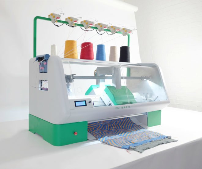 Kniterate, open source knitting, diy clothes, knitting machine, kniterate kickstarter, OpenKnit Printer, Gerard Rubio, Knitic software, knitting software, DIY clothes, Wearable Technology, printed clothing, diy knitting, sweater machines, modern knitting, fashion, diy fasion