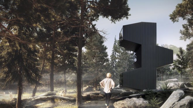 The Living Unit, Ofis Arhitekti, modular living unit, micro cabin, Milan Design Week, flexible design, treehouse, modular architecture, green architecture, timber frame, plywood