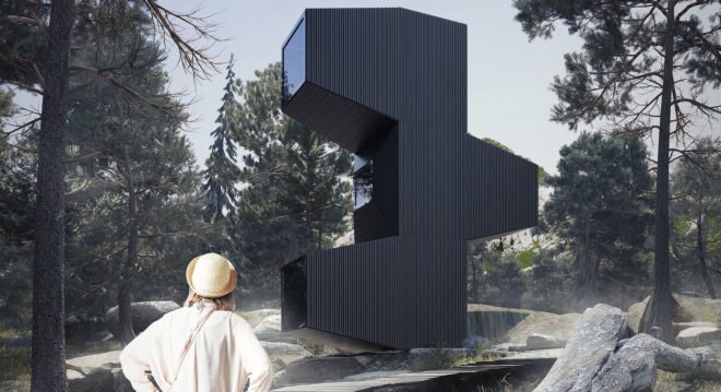 The Living Unit, Ofis Arhitekti, modular living unit, micro cabin, Milan Design Week, flexible design, treehouse, modular architecture, green architecture, timber frame, plywood