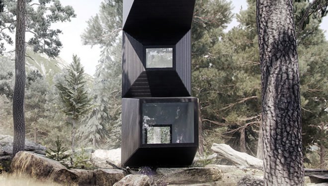 The Living Unit, Ofis Arhitekti, modular living unit, micro cabin, Milan Design Week, flexible design, treehouse, modular architecture, green architecture, timber frame, plywood