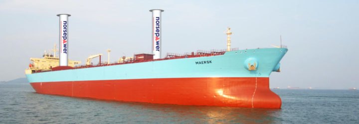 spinning sails, wind power, renewable energy, clean power, design, norsepower, shell oil, maersk, spinning sails power ocean tankers, maersk trial spinning sails