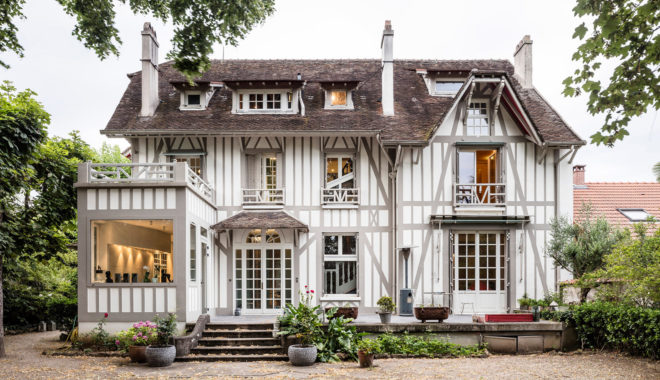 Maison à Colombages, green renovation, 19th century, Paris, 05AM Arquitectura, restoration, France, green architecture, natural lighting, storage spaces, open-plan layout, green fireplace