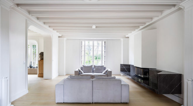 Maison à Colombages, green renovation, 19th century, Paris, 05AM Arquitectura, restoration, France, green architecture, natural lighting, storage spaces, open-plan layout, green fireplace