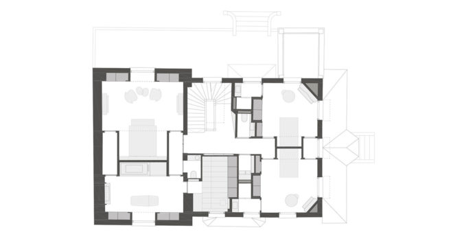 Maison à Colombages, green renovation, 19th century, Paris, 05AM Arquitectura, restoration, France, green architecture, natural lighting, storage spaces, open-plan layout, green fireplace