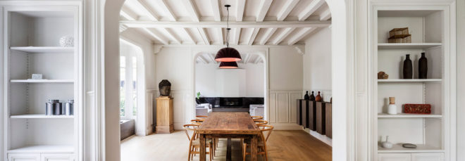 Maison à Colombages, green renovation, 19th century, Paris, 05AM Arquitectura, restoration, France, green architecture, natural lighting, storage spaces, open-plan layout, green fireplace