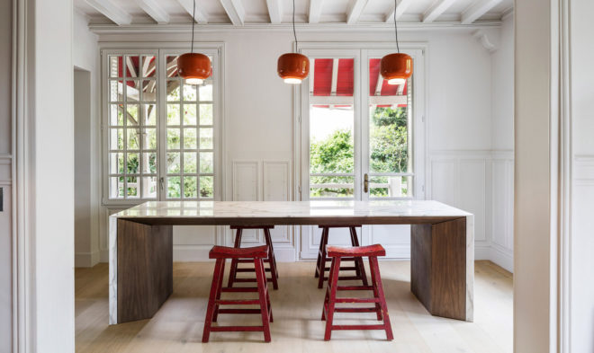 Maison à Colombages, green renovation, 19th century, Paris, 05AM Arquitectura, restoration, France, green architecture, natural lighting, storage spaces, open-plan layout, green fireplace