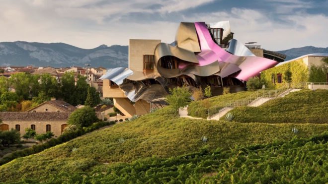Marques de Riscal hotel by Frank Gehry, Marques de Riscal winery, Marques de Riscal hotel, Marques de Riscal architecture, modern architecture in Elciego, Elciego avant garde hotel, Frank Gehry hotel
