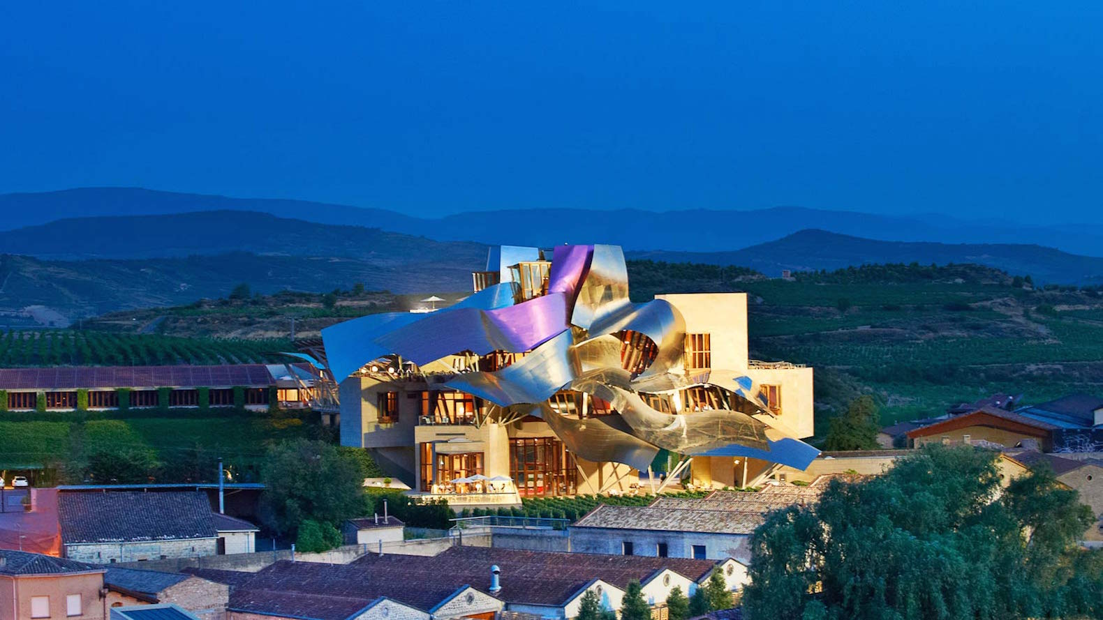 Marques de Riscal hotel by Frank Gehry, Marques de Riscal winery, Marques de Riscal hotel, Marques de Riscal architecture, modern architecture in Elciego, Elciego avant garde hotel, Frank Gehry hotel