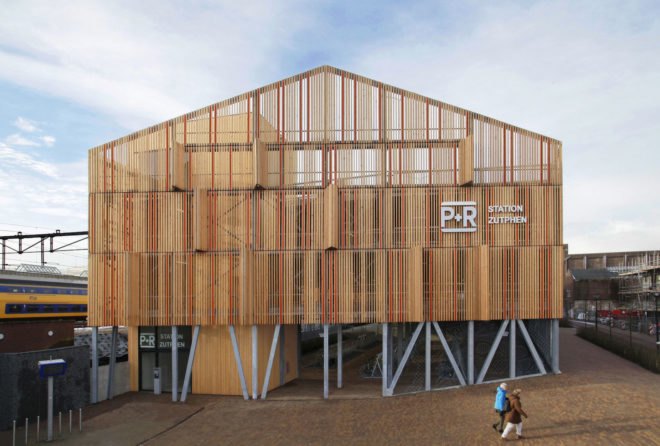 Zutphen park and ride building by MoederscheimMoonen Architects, park and ride architecture, park and ride buildings, beautiful park and ride, Zutphen park and ride, park and ride in Noorderhaven, bicycle parking in Zutphen