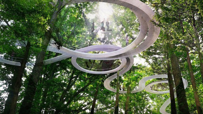 Parkorman, Istanbul, interactive park, Turkey, Studio Dror, green spaces, green architecture, pathways, hammock