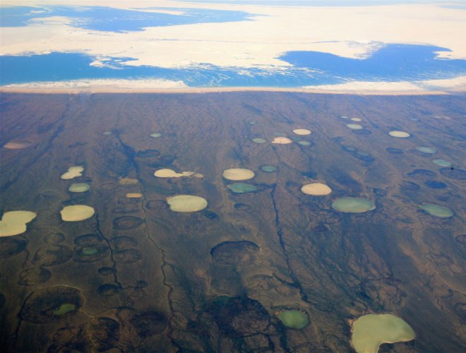 Permafrost, permafrost thaw, permafrost decay, permafrost collapse, permafrost disintegration, climate, climate change, global warming, environment, Arctic, Canada, landscape, terrain, carbon dioxide, carbon