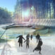 ice skating rink, Margot Krasojević Architects, Photovoltaic Ice Skating Rink, outdoor cinema, Russia, LED lights, solar power, geothermal energy, multi-use space, green architecture, cedar wood, solar canopy, flexible design