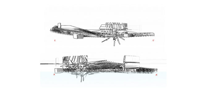 ice skating rink, Margot Krasojević Architects, Photovoltaic Ice Skating Rink, outdoor cinema, Russia, LED lights, solar power, geothermal energy, multi-use space, green architecture, cedar wood, solar canopy, flexible design