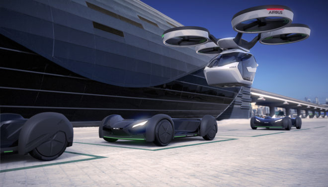 autonomous cars, flying cars, aerial transit, urban transportation, innnovation, design, automotive, airbus unveils popup transportation system, autonomous aerial transport system, pop.up, popup