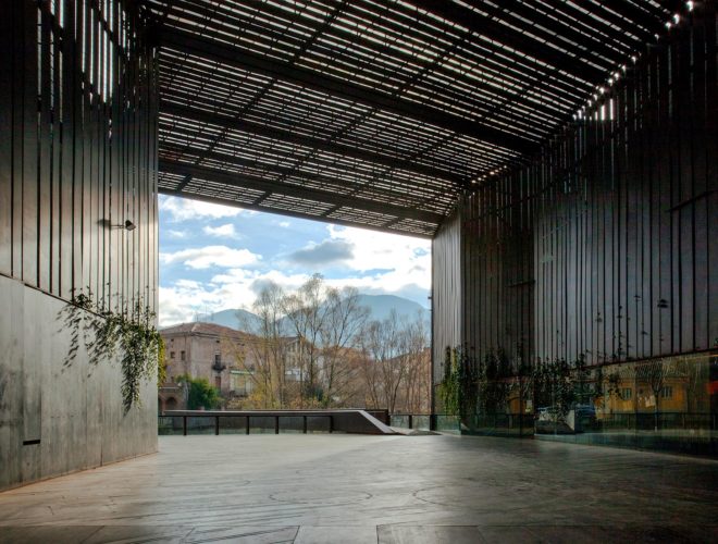 RCR Arquitectes, Pritzker Prize, 2017 Pritzker Prize, Spain, Catalonia,Rafael Aranda, Carme Pigem, Ramon Vilalta, architecture, design, architecture prize, architecture award, Hisao Suzuki, La Lira Theater Public Open Space