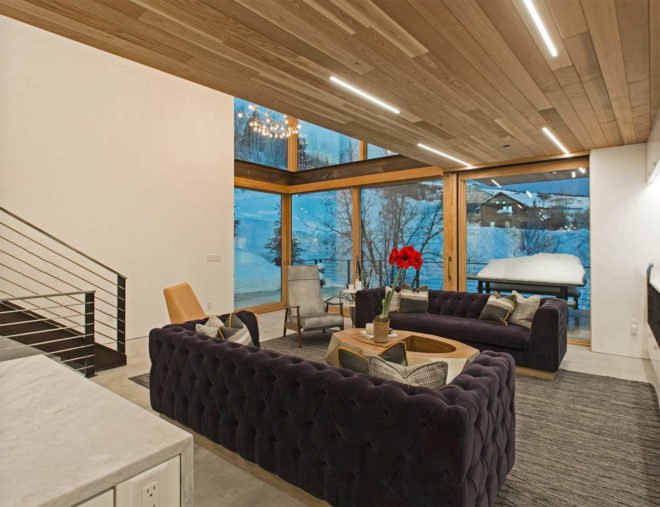 LED lighting, low impact, small footprint, Sho-Sugi-Ban cedar, Axis Architects, Benchmark Modern, cedar cladding, solar gain, Rossie Hill, Park City, solar passive house, smart home, green home, cedar cladding,