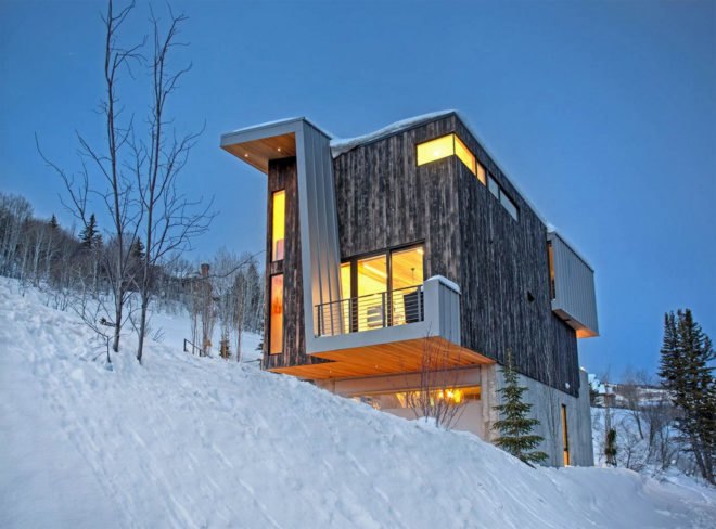 LED lighting, low impact, small footprint, Sho-Sugi-Ban cedar, Axis Architects, Benchmark Modern, cedar cladding, solar gain, Rossie Hill, Park City, solar passive house, smart home, green home, cedar cladding,