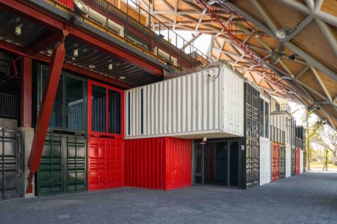 Taitung Aboriginal Gallery by Bio-architecture Formosana, Taitung Aboriginal Gallery, Taitung Aboriginal Gallery architecture, shipping container architecture in Taiwan, cargotecture in Taiwan, recycled shipping containers Taiwan, aboriginal architecture taiwan
