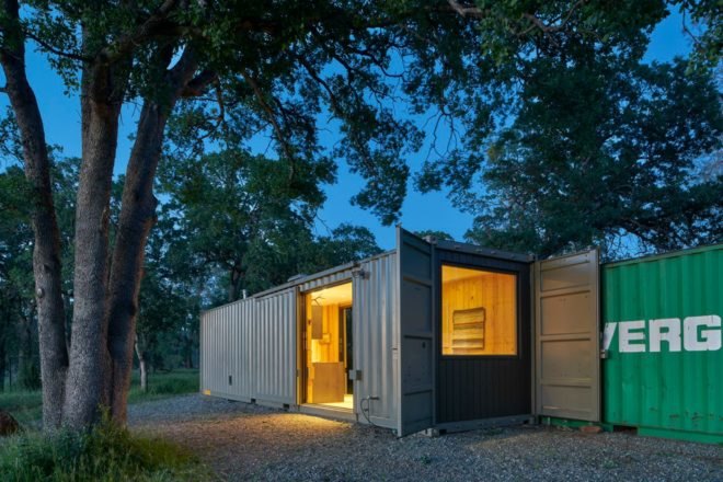 YAMAMAR Design, container cabin, shipping container architecture, shipping container home, green design, sustainable design, diy home design, shipping container cabins, reclaimed Douglas fir, cabin design, reclaimed materials, california cabins, solar power, hunting cabins, mount lassen, mountain cabins, green design