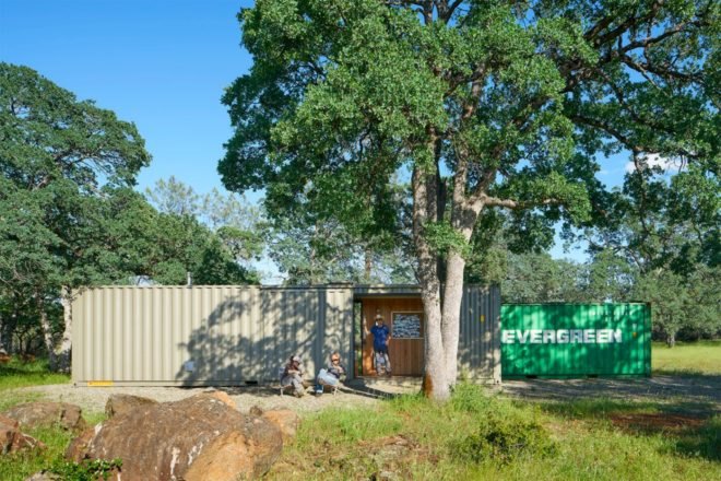YAMAMAR Design, container cabin, shipping container architecture, shipping container home, green design, sustainable design, diy home design, shipping container cabins, reclaimed Douglas fir, cabin design, reclaimed materials, california cabins, solar power, hunting cabins, mount lassen, mountain cabins, green design