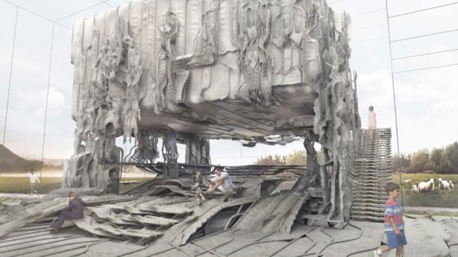 felt pavilion, felt, eco-textiles, eco-friendly textiles, sustainable textiles, Bartlett School of Architecture, University College London, London, U.K., United Kingdom
