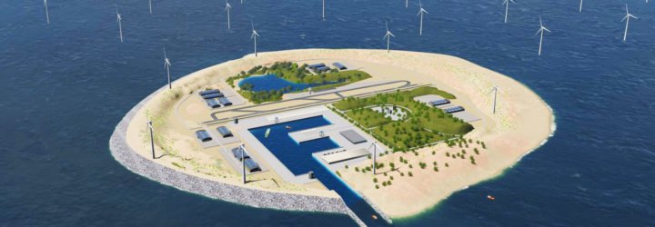 North Sea Wind Power Hub, artificial islands, Power Link Island, wind power, renewable energy, renewable power, clean energy, wind energy, clean power, Energinet, TenneT