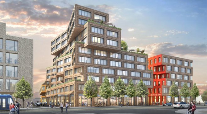 Die Macherei, Hollwich Kushner, msm meyer schmitz-morkramer, OSA Ochs Schmidhuber Architekten, Munich, Art-Invest Real Estate , Accumulata Immobilien, Germany, green office building, public plaza, outdoor terraces, green architecture