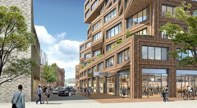 Die Macherei, Hollwich Kushner, msm meyer schmitz-morkramer, OSA Ochs Schmidhuber Architekten, Munich, Art-Invest Real Estate , Accumulata Immobilien, Germany, green office building, public plaza, outdoor terraces, green architecture