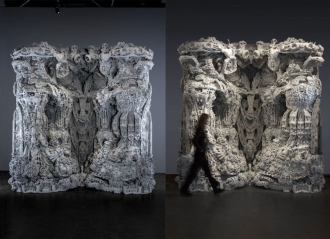 Digital Grotesque II by Michael Hansmeyer and Benjamin Dillenburger, Centre Pompidou, Digital Grotesque II in Centre Pompidou, 3d printed grotto, 3d printing in architecture, 3d printed Digital Grotesque II , 3d printed sandstone