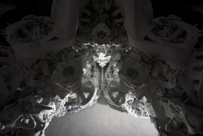 Digital Grotesque II by Michael Hansmeyer and Benjamin Dillenburger, Centre Pompidou, Digital Grotesque II in Centre Pompidou, 3d printed grotto, 3d printing in architecture, 3d printed Digital Grotesque II , 3d printed sandstone