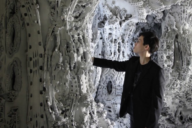 Digital Grotesque II by Michael Hansmeyer and Benjamin Dillenburger, Centre Pompidou, Digital Grotesque II in Centre Pompidou, 3d printed grotto, 3d printing in architecture, 3d printed Digital Grotesque II , 3d printed sandstone