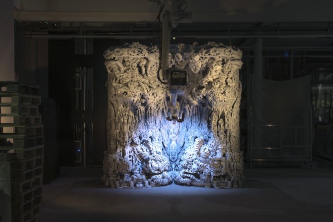 Digital Grotesque II by Michael Hansmeyer and Benjamin Dillenburger, Centre Pompidou, Digital Grotesque II in Centre Pompidou, 3d printed grotto, 3d printing in architecture, 3d printed Digital Grotesque II , 3d printed sandstone