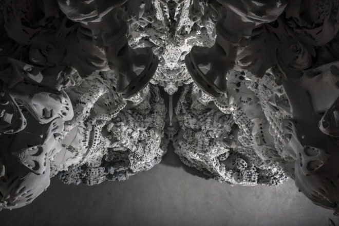 Digital Grotesque II by Michael Hansmeyer and Benjamin Dillenburger, Centre Pompidou, Digital Grotesque II in Centre Pompidou, 3d printed grotto, 3d printing in architecture, 3d printed Digital Grotesque II , 3d printed sandstone