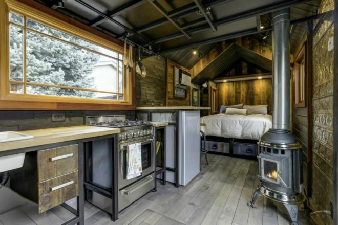 Earth and Sky palace, earth and sky tiny home, sophisticated tiny homes, luxury tiny homes, compact spaces, space-saving furniture, tiny homes for sale, unique tiny spaces, unique tiny homes, interior design tiny homes, flexible furniture, home design, tiny home design