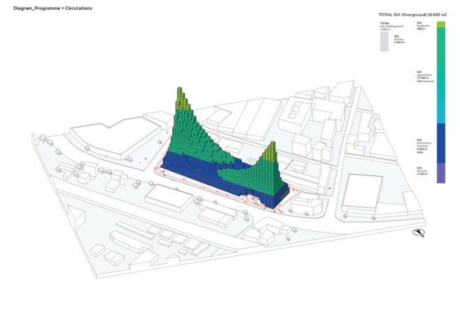 Garden Hill by Architects of Invention, Garden Hill in Birmingham, Garden Hill in Digbeth, Garden Hill proposal, cross laminated timber student housing, Hanging Gardens of Babylon inspired architecture